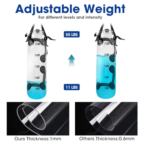 Water Weights Aqua Bag - Tidal Tank Dual-Purpose Training Bag, Adjustable Water Punching Bag & Sandbag Alternative for Strength, Core & Balance Workout. Portable Home Gym Equipment, 55 LBS