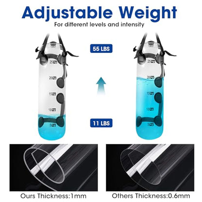 Water Weights Aqua Bag - Tidal Tank Dual-Purpose Training Bag, Adjustable Water Punching Bag & Sandbag Alternative for Strength, Core & Balance Workout. Portable Home Gym Equipment, 55 LBS