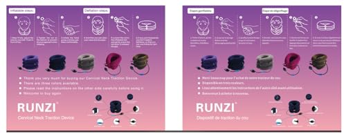 RUNZI Cervical Neck Traction Device Inflatable Neck Stretcher, Easy to Use for Chronic Neck and Shoulder Pain Relief Traction Spine Alignment, Neck Cervical Brace