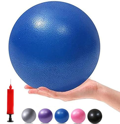 Exercise Pilates Mini Yoga Balls Barre Small for Home Stability Squishy Training Physical Therapy Improves Balance with Pump (Blue, 9 Inch)