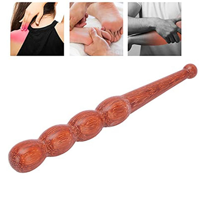 Wooden Foot Hand Massage Stick - Pain Relief and Reflexology Massager for Neck, Back, and Legs - Ergonomic, Portable, Durable Red Wood Design