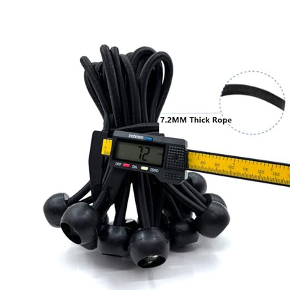 16PCS Mini Trampoline Bungee Cord Replacement 7 Inch Fitness Trampoline Ball Bungee Cords, with Spanning Tool