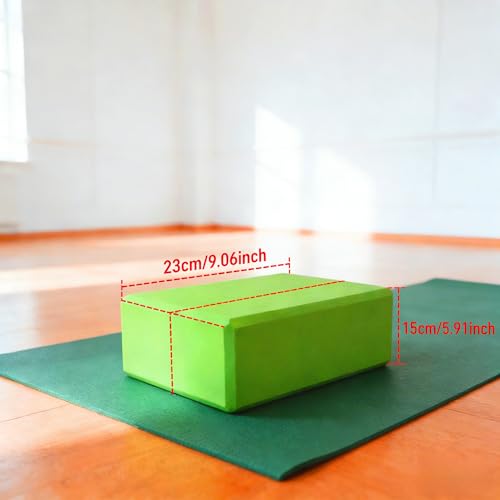 Non-Slip High Density Yoga Foam Blocks for Balance and Support During Yoga Pilates and Meditation GREEN