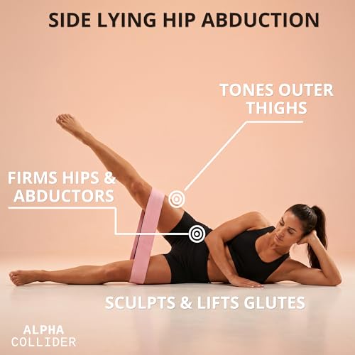 Fabric Resistance Bands - 4-Pack Booty, Hip & Leg Workout Bands for Men and Women - Non-Slip Fabric Loops with 4 Resistance Levels - Includes Mesh Carry Bag
