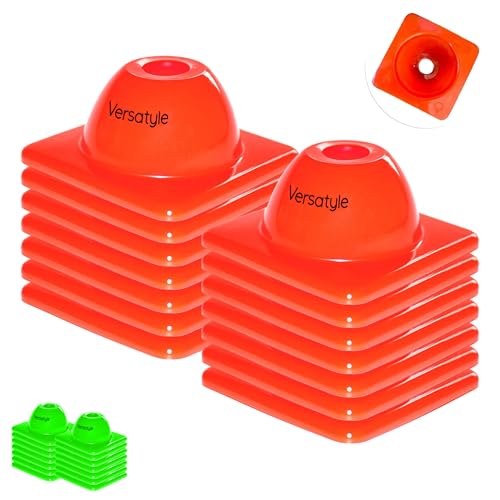 Versatyle Heavy Duty Agility Training Cones (2 in, 6 in, 9 in, 12 in, 28 in) for Sports, Kids Coaching, Multipurpose Field Marker Cones, Soccer, Basketball Drills, Bike, Motorcycle, Traffic Training