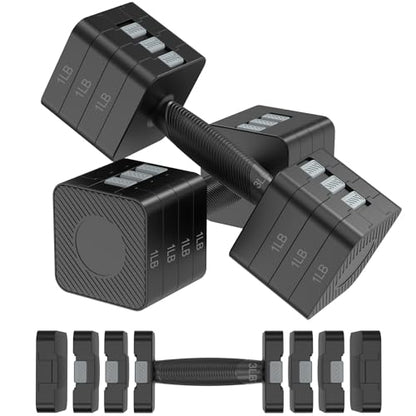 Hezeyferg 18LBS 22LBS Adjustable Dumbbells Set, Hand Weights Sets with Mutilple Levels, Adjustable Weight Dumbbells for Women/Men Home Gym Full Body Workout - color: Ink 9LB Each ( 18LB Pair )