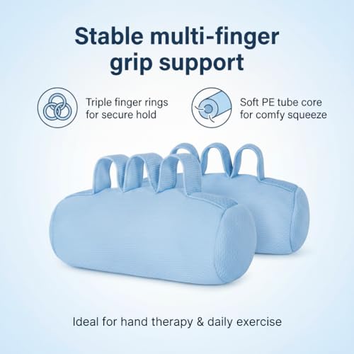 Firm Palm Grip Strengthener with PE Tube Filling, Finger Contracture Cushion for Hand Therapy, Adjustable Hand Splint Alternative for Stroke Recovery, Grip Strength & Hand Function Training, Blue