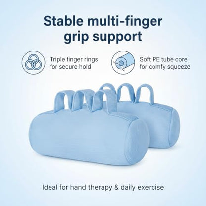Firm Palm Grip Strengthener with PE Tube Filling, Finger Contracture Cushion for Hand Therapy, Adjustable Hand Splint Alternative for Stroke Recovery, Grip Strength & Hand Function Training, Blue
