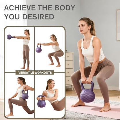 YIGUO Soft Kettlebell, Kettlebells Cushioned Impact-Resistant Base and Anti-Slip Grip, Strength Training Kettle Bell for Women and Men, Home Workout