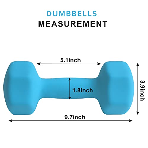Balelinko Home Gym Equipment Workouts Strength Training Weight Loss Pilates Weights Yoga Sets Weights for Women, Men, Seniors and Youth, 15LB Blue, Pair