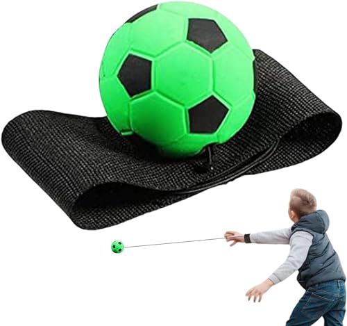 1pc Green Wrist Return Ball - Adjustable Bounce Back Balls with String, Rubber Elastic Rebound Ball Finger Exercise Activity and Play Balls