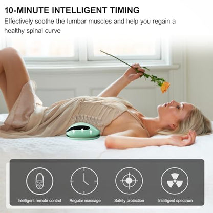 Lumbar Traction Device, Multifunctional Lower Back Traction Massager with 3-Level Vibration, Adjustable Heated Back Stretcher Relaxer with 26° Dynamic Airbag Traction Lifting, for Neck, Lumbar