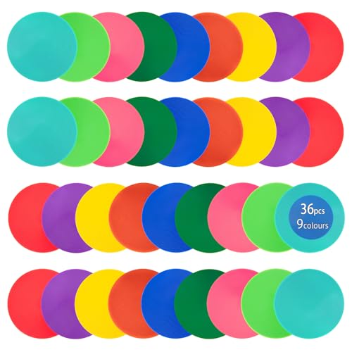 Rubber Spots Spot Markers 4 Inch & 9 Inch Multicolor Floor Dots - style: 9inch36pcs 9colors