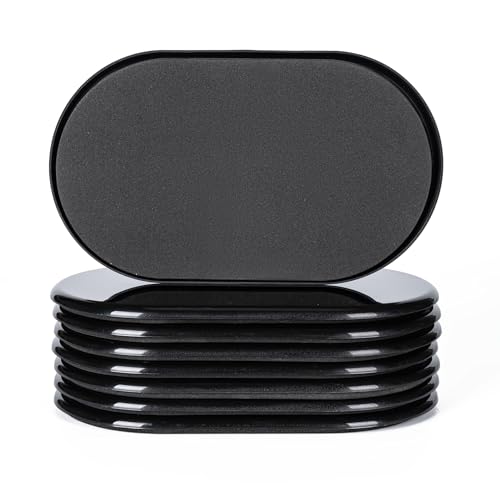 8 Pcs 5 3/4'' x 9 1/2" Furniture Sliders Pads for Hardwood Floors（Black） - size: 9 1/2" Oval-8 Pack Black