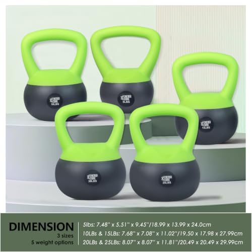 ENERGI CORE Kettlebell - Sand Filled Weight for Home Gym Workouts & Strength Training - Portable Exercise Kettle Bell for Women & Men