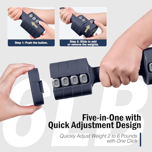 EAST MOUNT Adjustable Weight Dumbbells Set of 2, 8 in 1 Hand Weights for Women 2lb/3lb/4lb/5lb/6lb Dumbbell Weights Set 12 lbs/Pair Hand Weights for Home Office Gym Workout