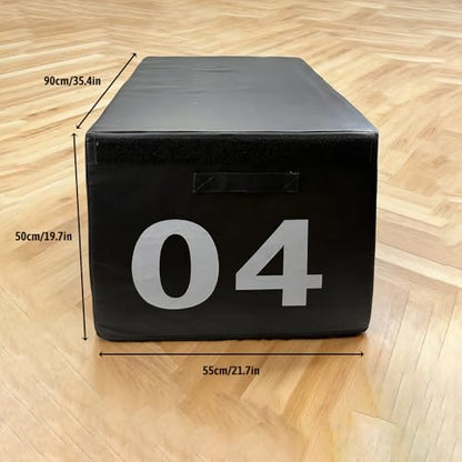 Free Combination Foam Plyometric Jump Box, Height Exercise Box Multiple Height Levels with Non-Slip Surface & EPE Foam for Plyometrics HIIT Strength Training Home Gym (Size:04#-35.4 * 21.7 * 19.7in) - size: 04#-35.4*21.7*19.7in