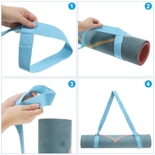 PATIKIL Yoga Mat Strap, Adjustable Yoga Mat Carrier Straps Sling Cotton Anti Slip Mat Holder Stretching Band - color: Light Grey