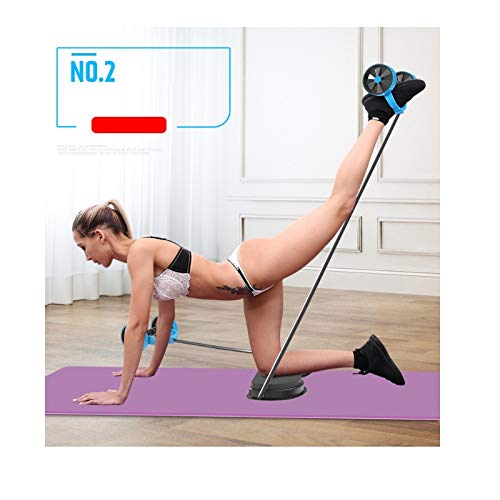 Men Ab Roller Wheel with Resistance Band Women Flex Abdominal Trainers Double Rollers Home Gym Multi-Functional Exercise Knee mat Body Fitness Equipment Core Ab Workout