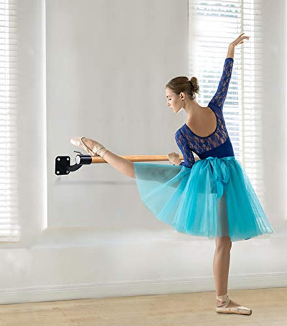 LeStage Wall Mounted Ballet Barre with Door Leg Stretcher and Premium Body Sculpting Band. for Home, Studio, Pilates, Stretching, Dance, Fitness. Smooth Surface, No Wobble.