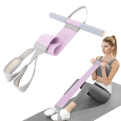 Full Body Resistance Band Set with Handles Yoga Pedal Resistance Band Anti-Broken Elastic Sit Up Pull Rope for Strength Training Stretch Bands Workout Equipment - color: Purple