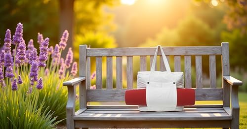 INDIAN CRAFT CASTLE Tote Bag with Yoga Mat Carrier Pocket Carryall Shoulder Bag for Office, Workout, Pilates, Travel, Beach and Gym