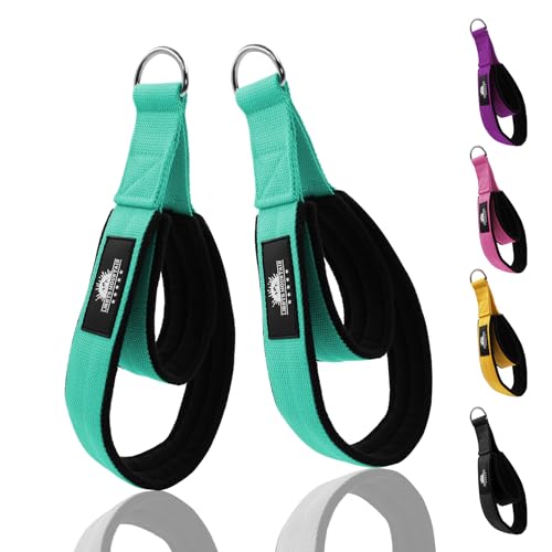 Thick Long Pilates Straps Double Loop D-Ring Non-Slip for Reformer - color: lakegreen, size: M