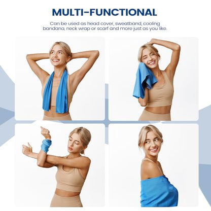 Cooling Towels for Women Men, Breathable Cooling Towels for Neck and Face, Workout Towel for Hot Weather, Sweat Towel for Gym Yoga, Camping, Fitness, Running, Traveling, 6 Pack 40"x12"