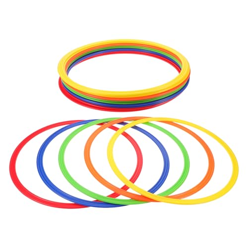 Veemoon 10pcs Plastic Agility Rings Speed Training Hoops Soccer Fitness Exercise Circles for Athlete Agility Drills and Footwork Practice