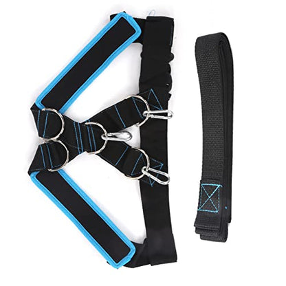 Weight Bearing Shoulder Strap Sled Harness Vest with Resistance Bands for Enhanced Training, & Blue - color: Black Blue