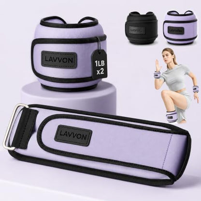 Ankle Wrist Weights for Women & Men One Pair of 1Lb/2Lb Small Size Arm Leg Weight Set with Adjustable Straps for Walking Pilates Exercise Workout Gym Aerobics & Home Fitness,Running,Physical Therapy