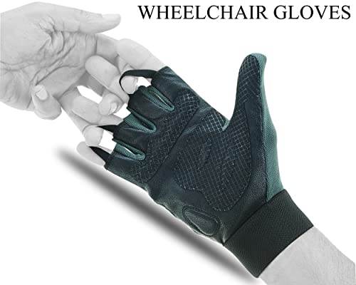 BTR Wheelchair Gloves for Men and Women | Mobility and Disability Gloves with Breathable, Lightweight Design, Non-Slip Grip, and Padded Palm Protection - color: Black, size: Small