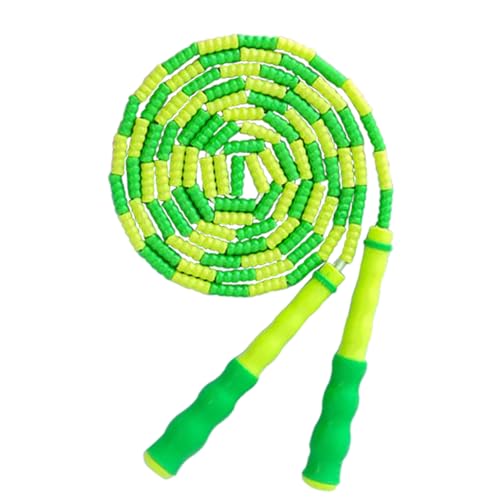 Jump Rope for Kids Girls and Boys, Soft Beaded Jump Ropes, Adjustable Skipping Rope, Tangle-Free Segmented Rope for Kid and Women Men Adults Exercise, Keeping Fit, Training - 9.2Ft - color: Green1