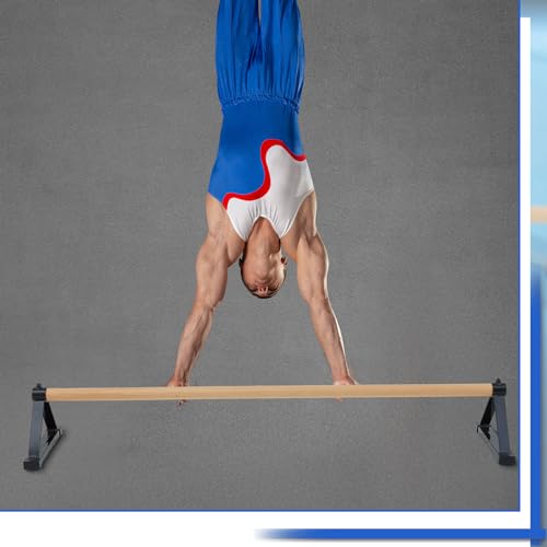 Leyndo 54” Gymnastics Pirouette Floor Bar, Handstand Trainer Bars - color: Black