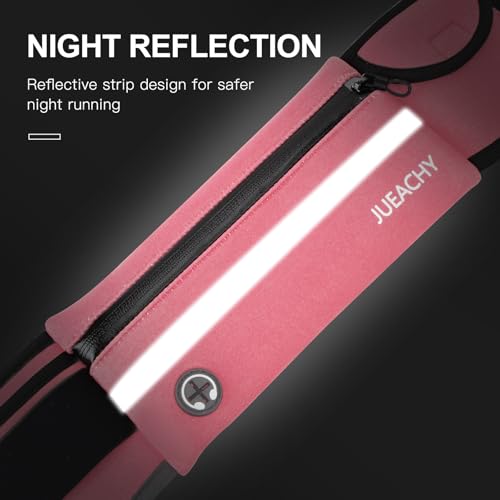 Jueachy Running Belts for Women Waterproof Fanny Pack Running Waist Pouch Phone holder Adjustable Sports Money Belt with Headphone Port