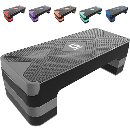GYMMAGE Aerobic Exercise Step, Adjustable Height, - color: Gray