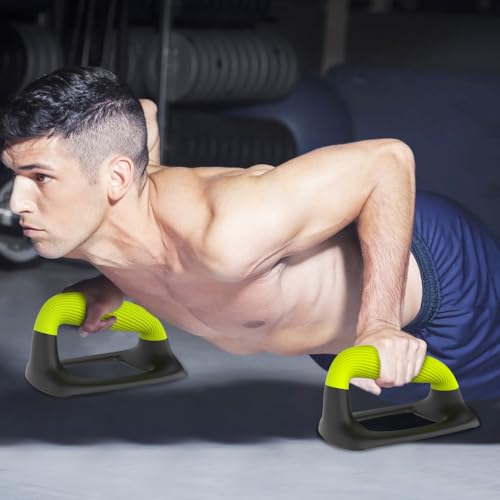 Push Up Bars, Ergonomic Pushup Handles for Home Gym Training - color: B: Neon Green