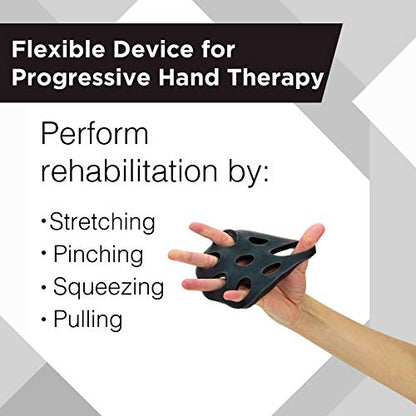THERABAND Hand Xtrainer, Non-Latex Hand Exerciser for Progressive Hand Therapy, Strengthen Fingers, Hands and Forearms, Grip Trainer, Strengthener, Helps Relieve Joint Pain, Black, Heavy, Advanced - color: Black - Heavy, style: Xtrainer