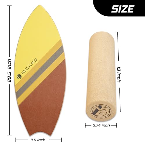 Balance Board Trainer with Rollers | 10-Layer Premium Wooden Wobble Board for Core Strength, Stability & Fitness | Non-Slip Yoga, Surf, Skate & Home Training Board