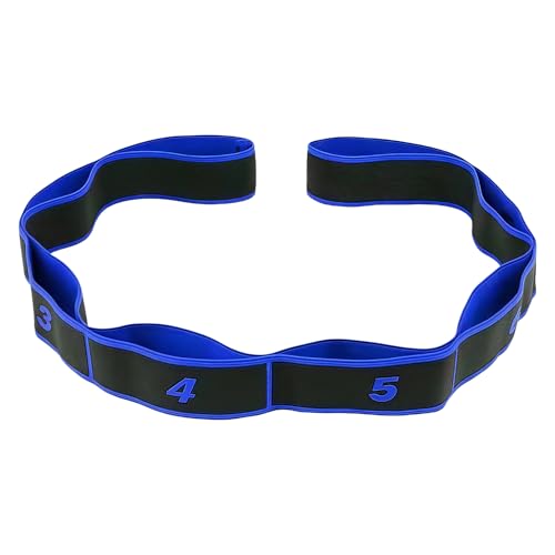 Resistance Exercise Band for Women, 8 Segment Yoga Elastic Strap for Stretching, Pilates Resistance Loop & Leg Stretcher, Tension Pull Rope for Workout, Physical Therapy, Fitness, Home Gym - color: Blue