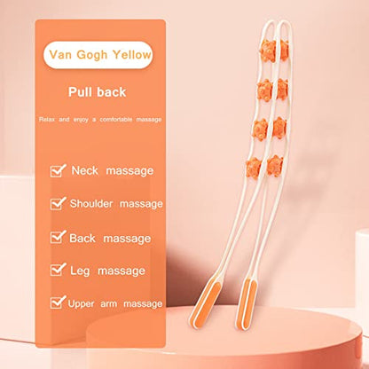 45" Deep Tissue Back Roller Massager Strap for Neck Shoulder Back Legs | 45" Extra-Long Reach,Foldable & Portable,Deep Tissue Roller Massage,Reach Hard-to-Reach Areas