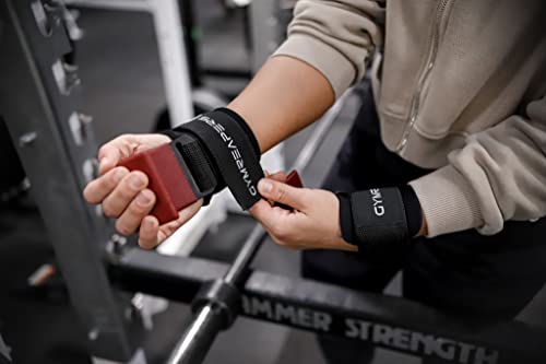 Gymreapers Weight Lifting Hooks (Pair), Heavy Duty Power Wrist Straps Hand Grip Support For Deadlifts, Pull Ups, Shrugs - Gym Gloves For Men and Women - color: Red