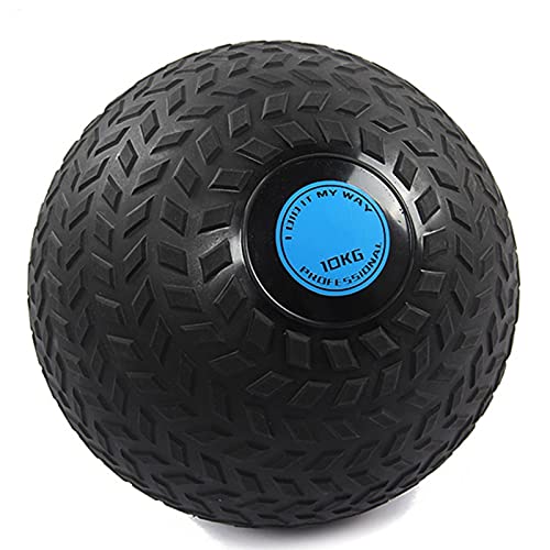Medicine Ball Black Slam Ball Weighted Ball Core Muscle Cardio Workout - Easy to Grip Tread - Heavy Duty PVC Shell (Size : 10kg/22lb) - size: 10kg/22lb
