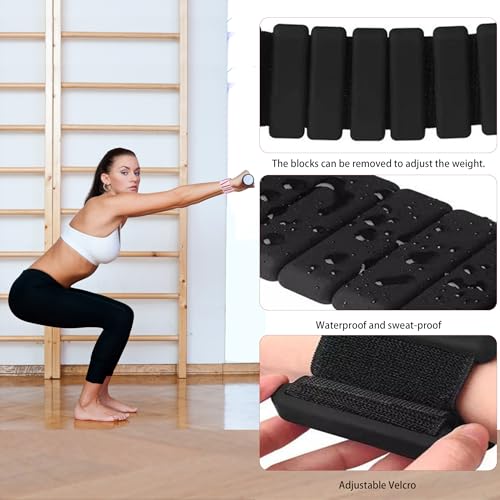 MANO 4pcs Adjustable Wrist Weights 1 lb Each Ankle Weights for Women & Men for Strength Training, Walking, Fitness, Yoga - color: Black-Triangle