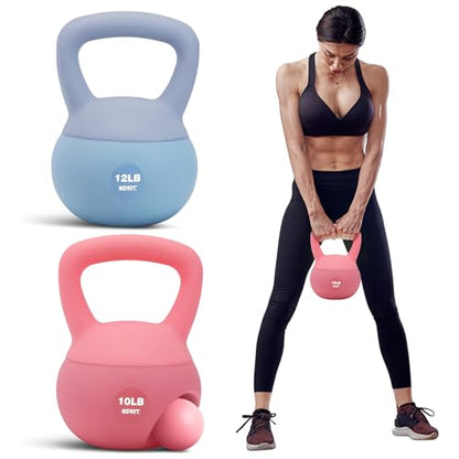 XPRT Fitness Professional Soft Kettlebell | Sand Filled Protective Shell | 10/12 LBS Home Gym Equipment | Anti-Slip Wide Grip | Floor-Safe Design