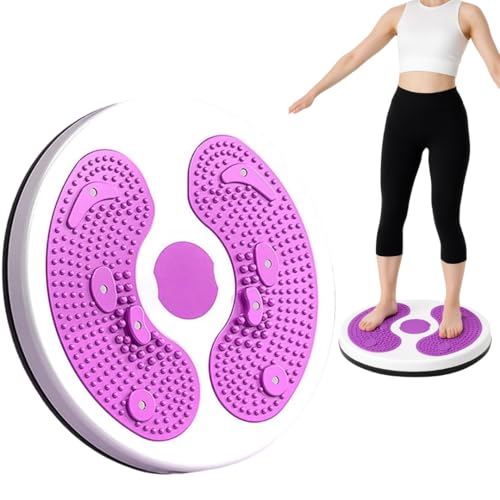 Twist Exercise Board for Core & Abs – 11" Balance Twister Disc with 360° Rotation, Non-Slip Massage Foot Pads, Improves Balance, Flexibility & Posture (Purple)