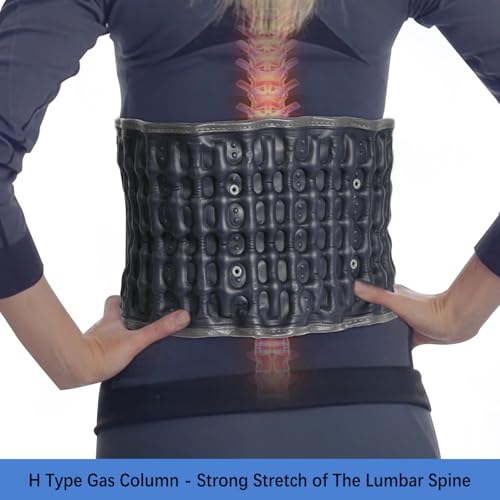 Decompression Back Belt for Pain Relief,Lower Back Traction Device for Women and Men One Size Fits 29-49 inches Waist (Blue)