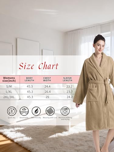 Plush Bath Robes For Women After Shower,Soft Long Towel Robe,Quick Dry&Warm Womens Bathrobe