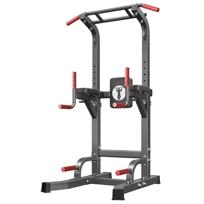 SogesHome Multifuntional Power Tower Pull Up Bar Dip Station for Home Gym - color: Black