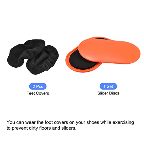 Generic Exercise Core Sliders, Oval Glider Discs with Feet Covers, Dual Sided Usage in Home Gym for Full Body Workout, Orange